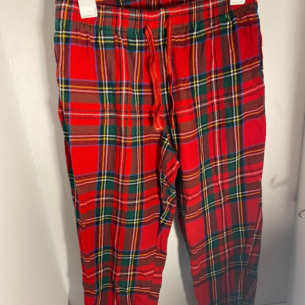 red and green old navy pajama pants